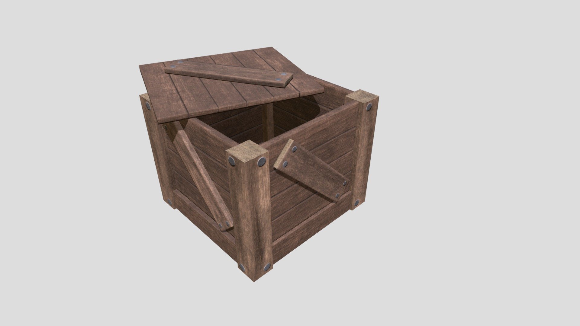 Wooden box (lowpoly)