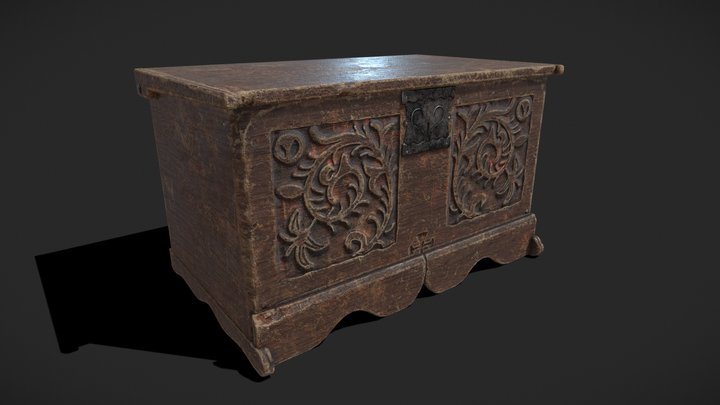 Small_Rustic_Medieval_Wooden_Chest 3D Model