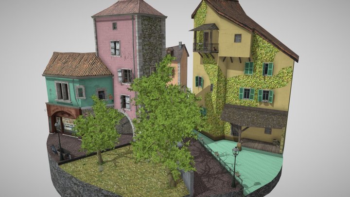 Cityscene: historic center of Annecy 3D Model