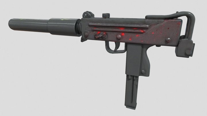 X_Flaming-Scars-UZI 3D Model