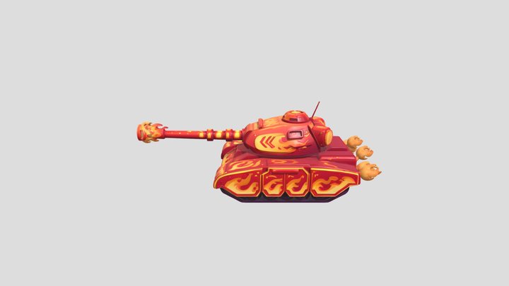 Fire-themed tank 3D Model