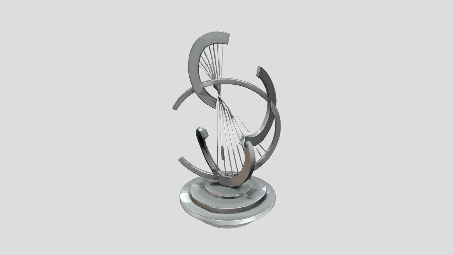 Abstract metallic sculpture - 3D model by Hinata9527 [15a3628] - Sketchfab