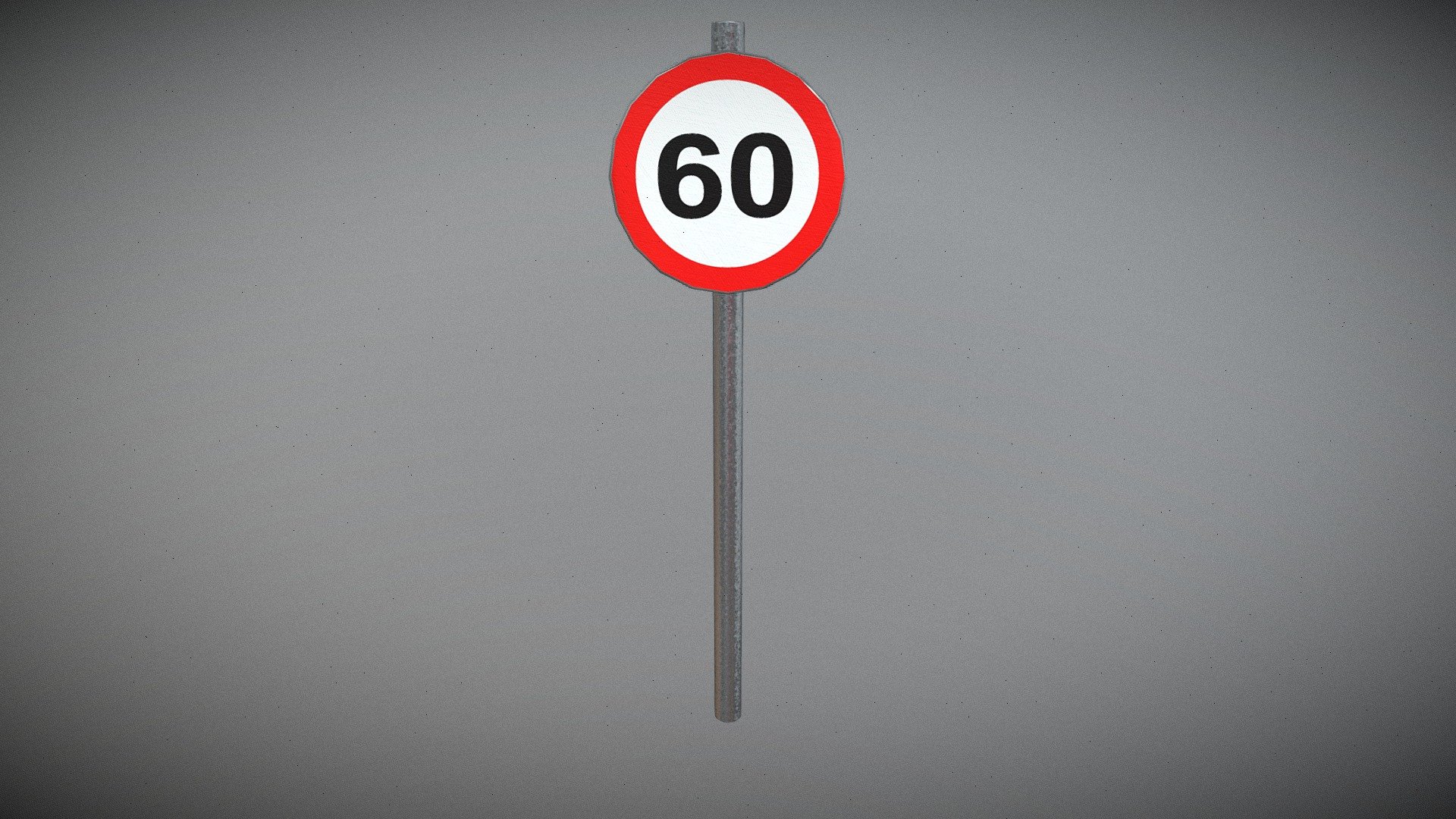 Maximum speed 60 traffic sign - Download Free 3D model by Dudzy ...