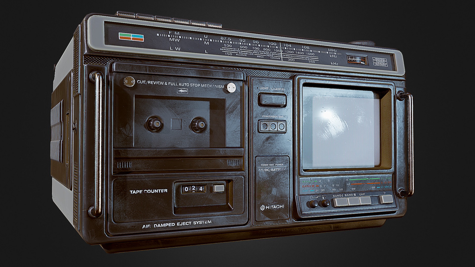 3D model Hitachi CKP-110 - This is a 3D model of the Hitachi CKP-110. The 3D model is about a black rectangular object with buttons and a screen.