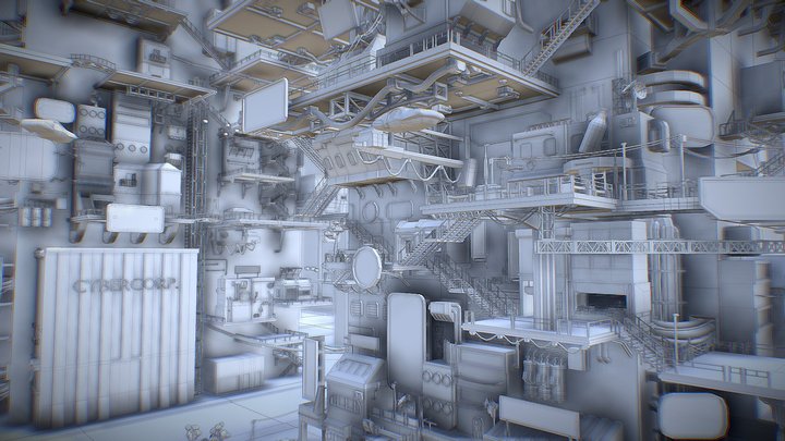 Cyberpunk City (two Year Old Project) 3D Model