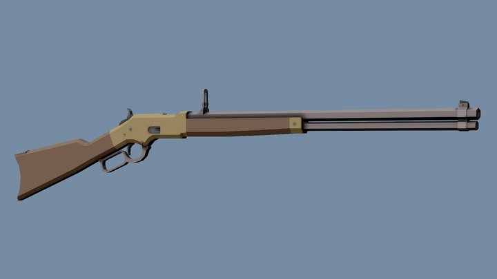 Low-Poly Winchester 1866 Yellow Boy