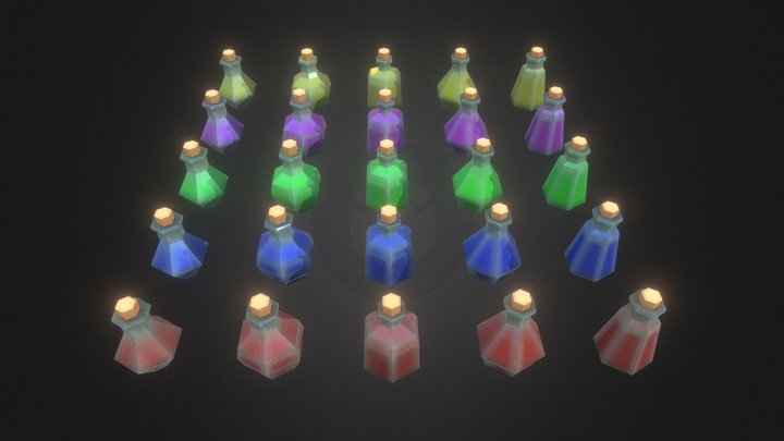 Low Poly Potions 3D Model
