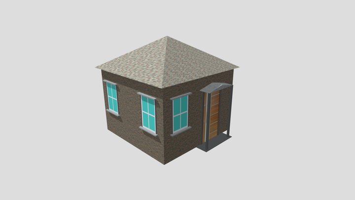Basic home build low-poly 2 3D Model