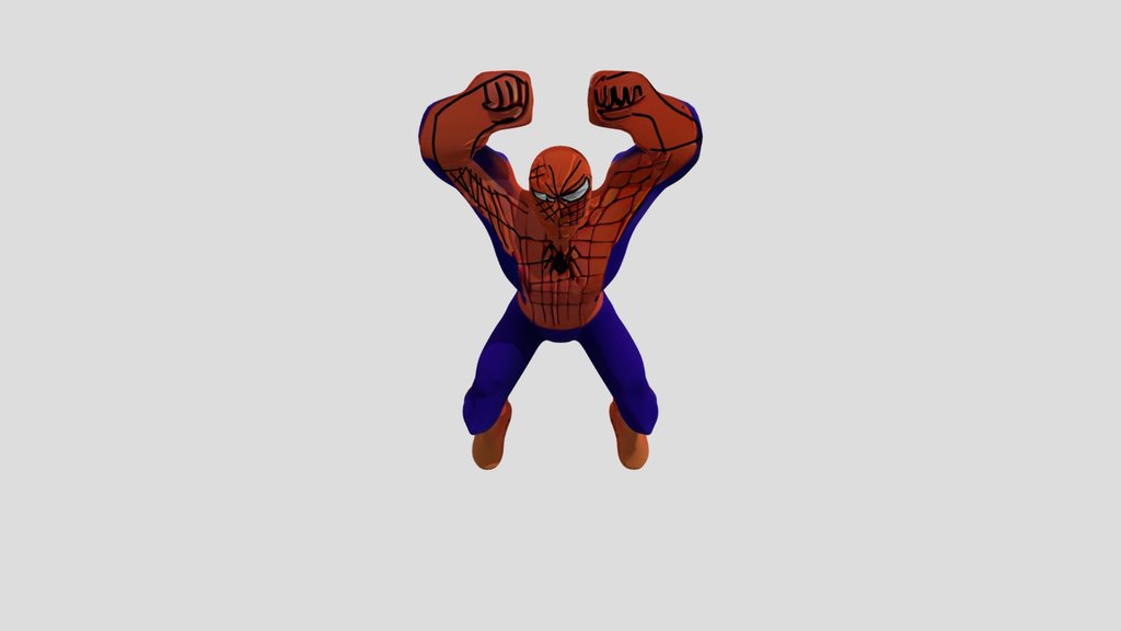 Modelo de spider-man wos haciendo postura