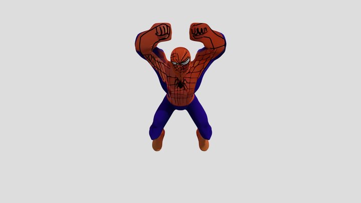Modelo de spider-man wos haciendo postura 3D Model
