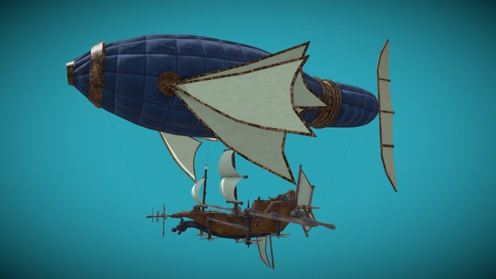 Fantasy Pirate Airship 3D Model