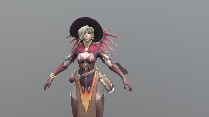 Mercy Witch with rig for blender for FREE 3D Model