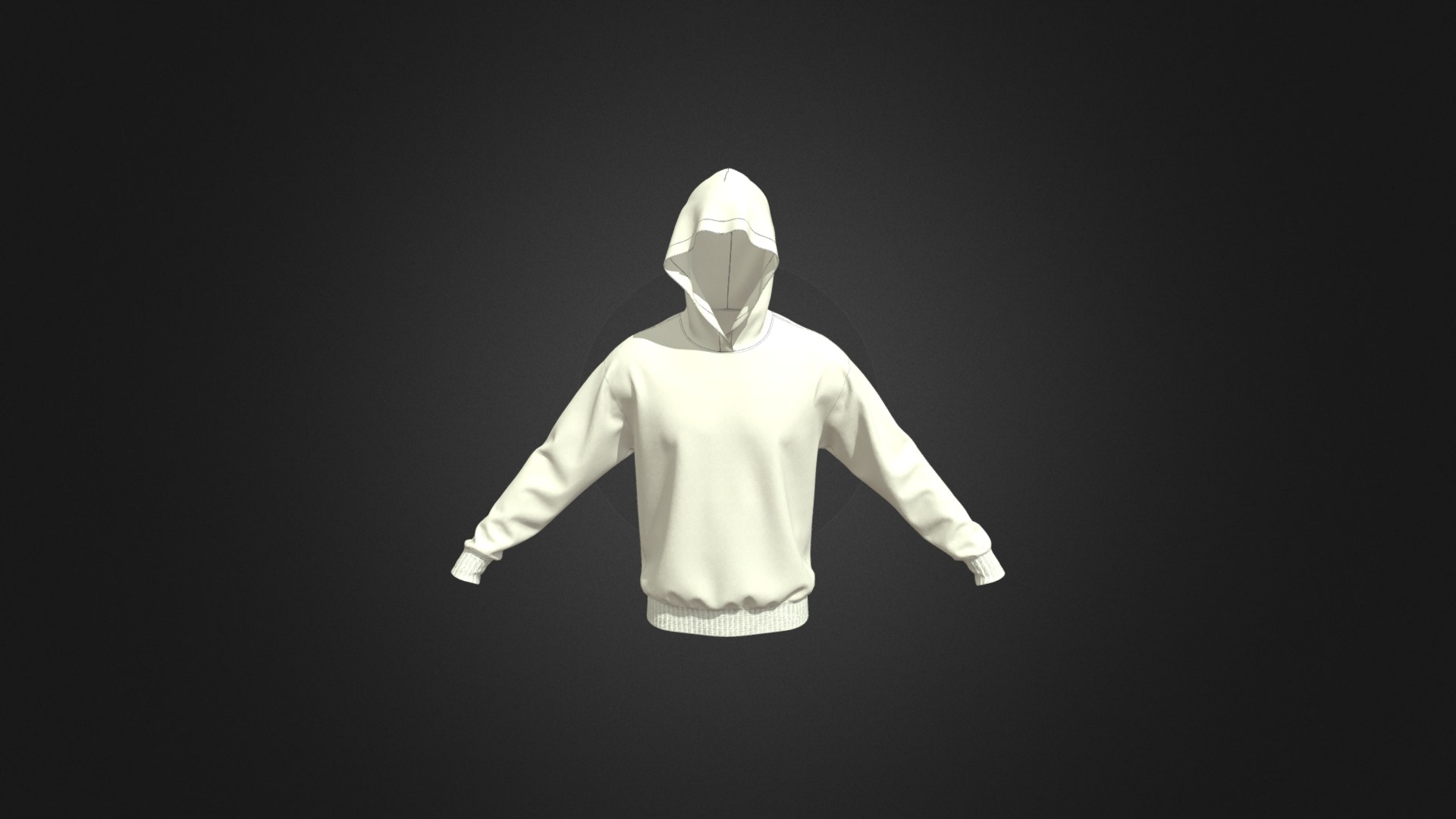 3D model Men’s Hood (Ivory) - This is a 3D model of the Men's Hood (Ivory). The 3D model is about a person in a white garment.