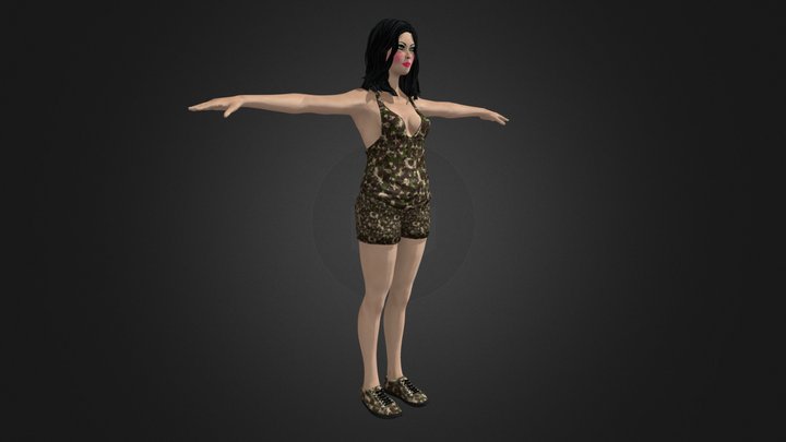 Girl_15.10_Black&Camouflage – Modello 3D gratuito STL