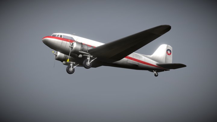 LanChile Douglas DC-3 3D Model