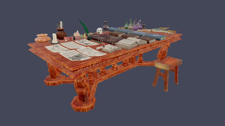 Wizard Table Asset Pack 3D Model