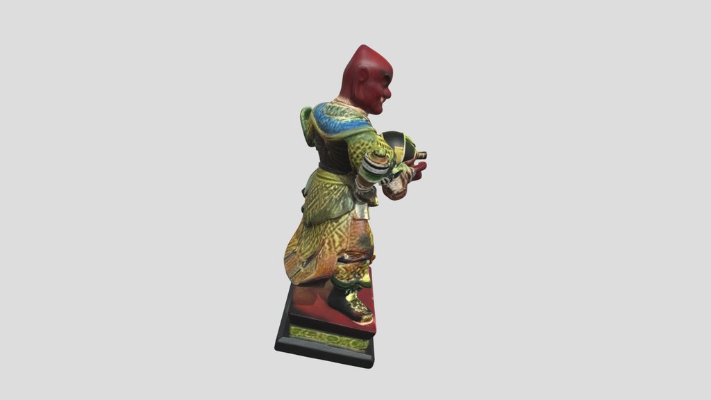 Gilded Warrior Statue 3d Model