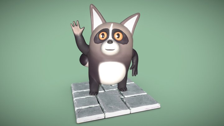 Stylized Racoon 3D Model