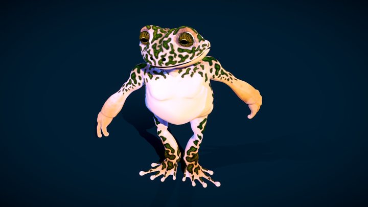European Green Toad 3D Model