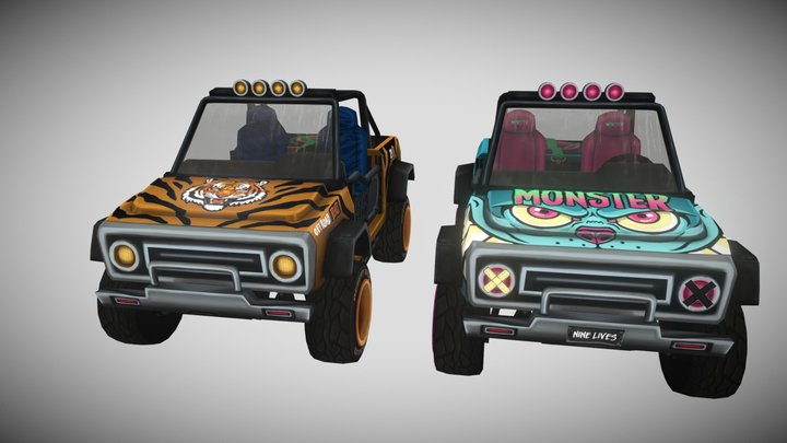 Monster Jeep Pack 3D Model