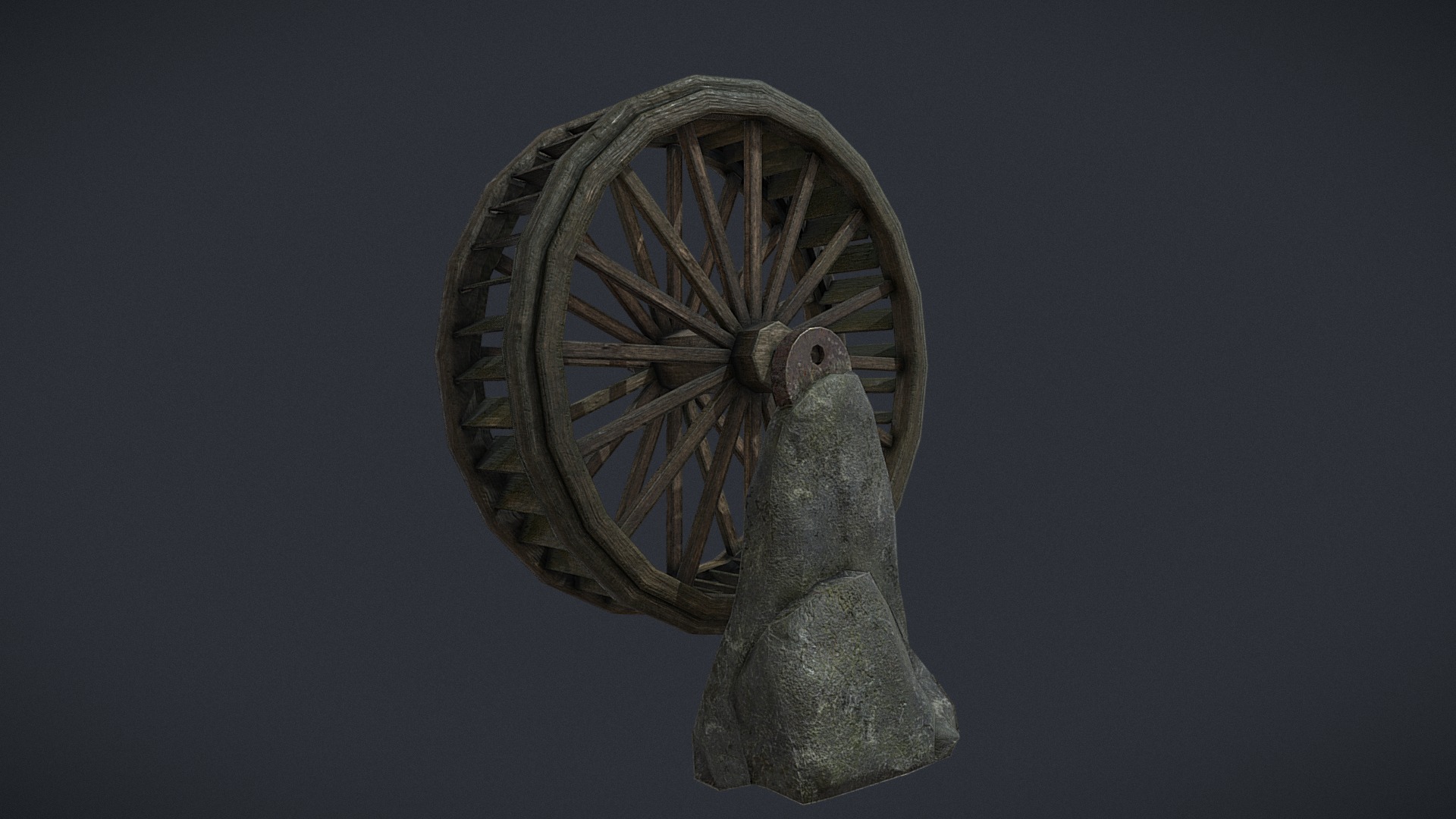 3D model Water Wheel - This is a 3D model of the Water Wheel. The 3D model is about a statue of a head.