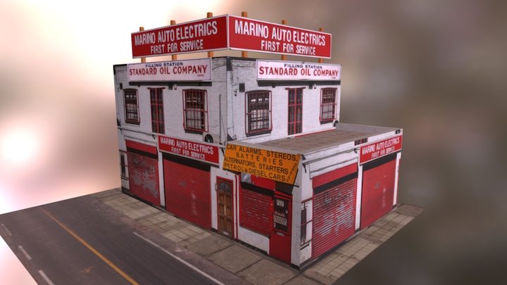 Marino Auto Service Papercraft 3D Model