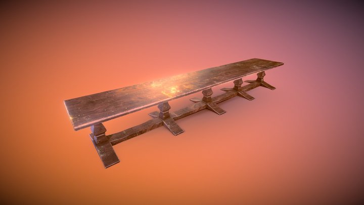 Banquet Table 3D Model