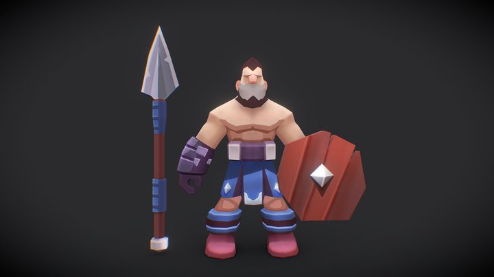 Medieval Spearman 3D Model