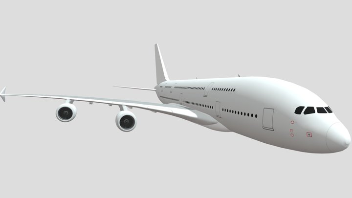 Airbus A380-800 Model (Without Landing Gear) 3D Model
