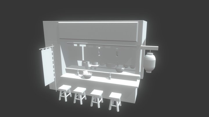 Japanese Ramen Stall 3D Model