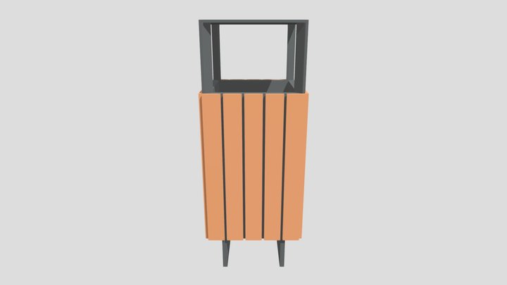 Trash Can (lowpoly for games) 3D Model