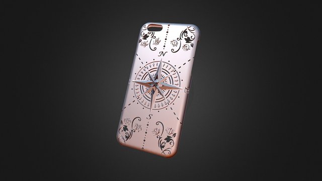 iPhone 6 Case Compass Rose 3D Model