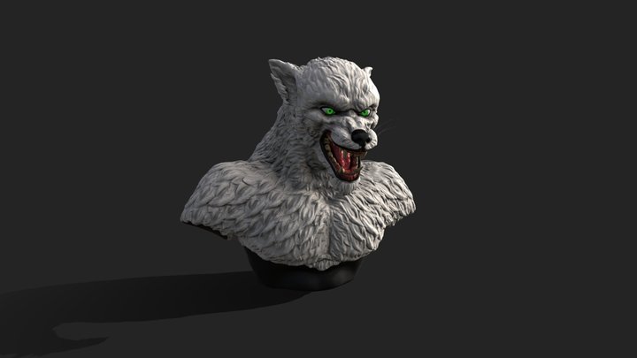 Werewolf Bust - Creature Study 3D Model
