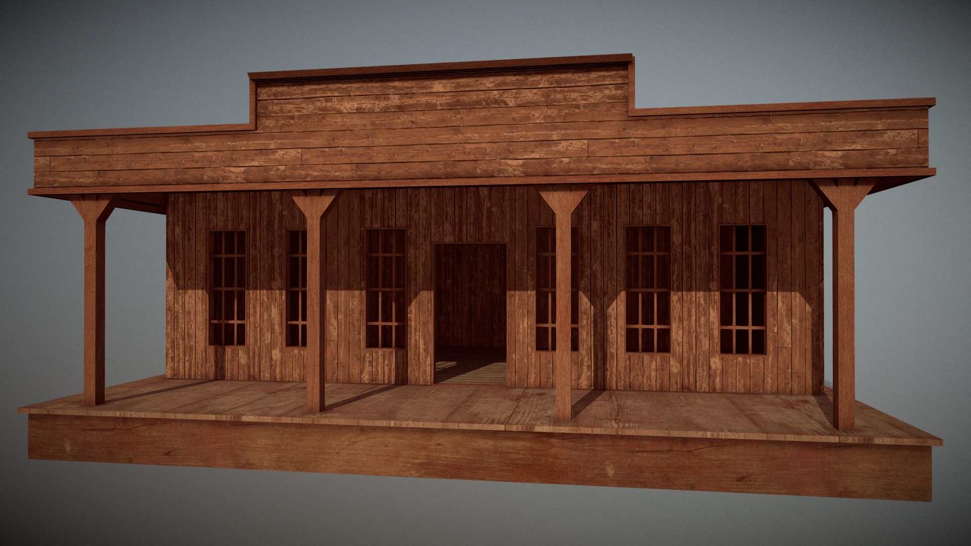 3D model Sheriff Office - This is a 3D model of the Sheriff Office. The 3D model is about a wooden model of a house.