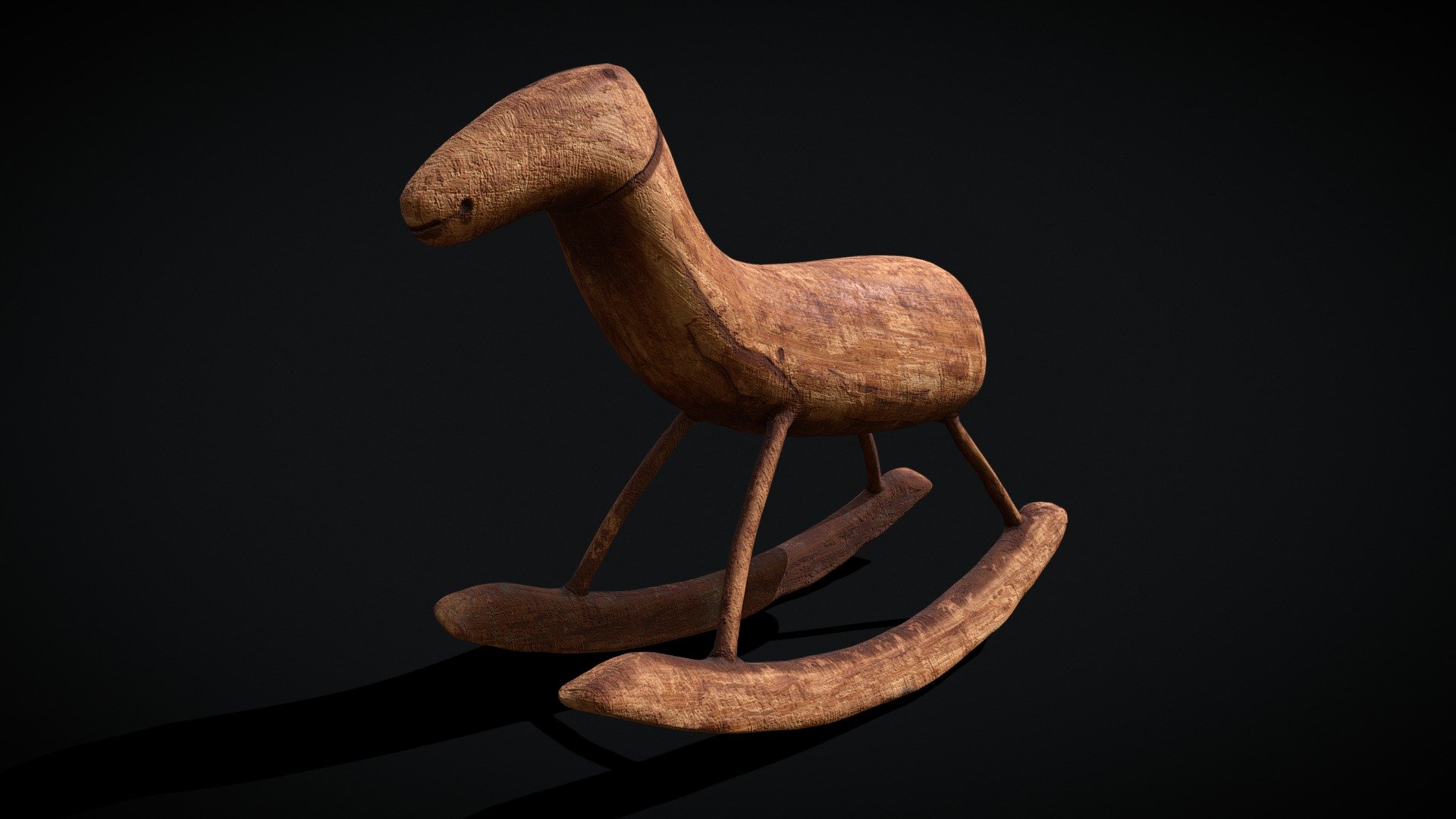 Rustic Medieval Rocking Horse Buy Royalty Free 3D model by