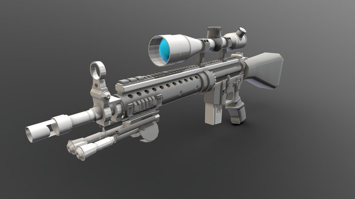 3rd Person View MK12 - High Poly Gun 3D Model