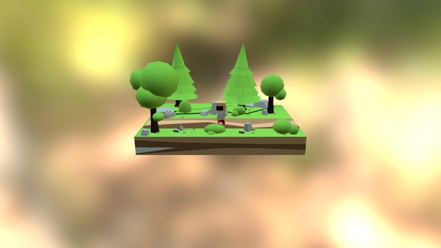 Low Poly Scene 3D Model