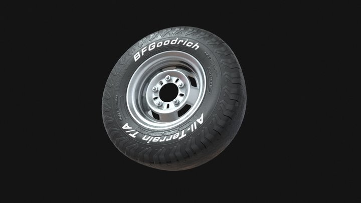 BF Goodrich offroad tyre lowpoly 3D Model