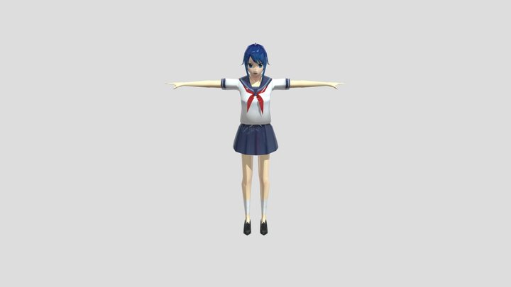 aoi_kiryu_low_poly_with_bones 3D Model