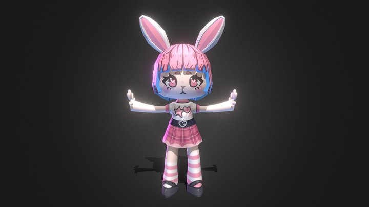 Bunny Pop Girl 3D Model