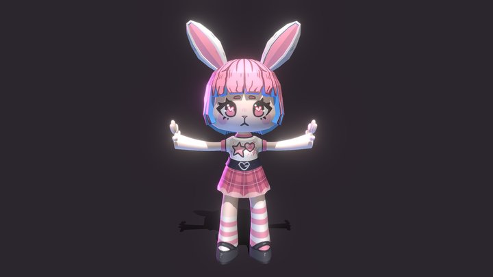 Bunny Pop Girl 3D Model
