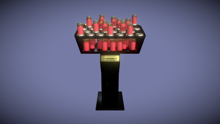 Votive red candle holder 3D Model