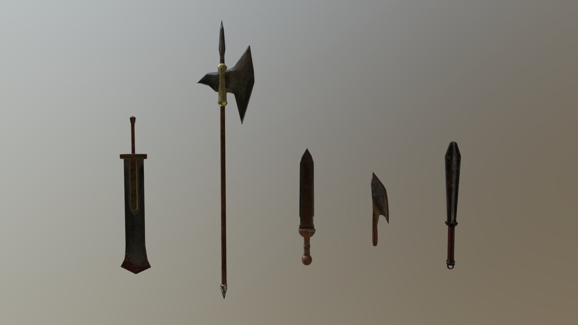 Weapon Lineup - 3D model by Leviantaria [15cd3d0] - Sketchfab