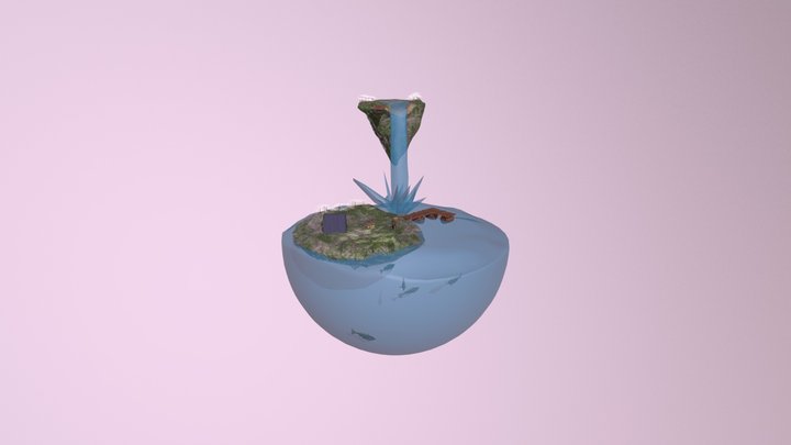 Waterfall Island Custom Project 3D Model