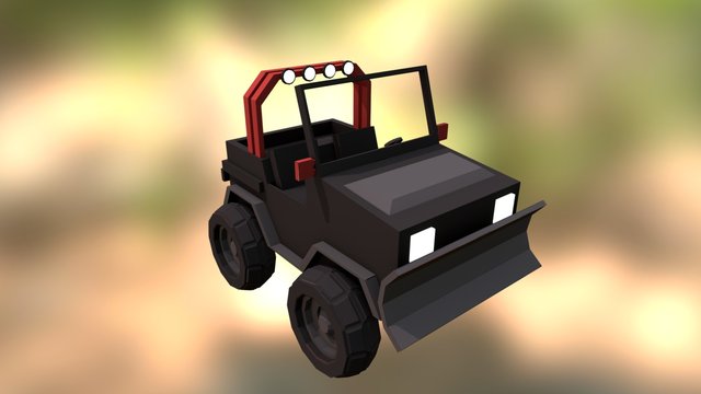 Low-Poly Car 3D Model