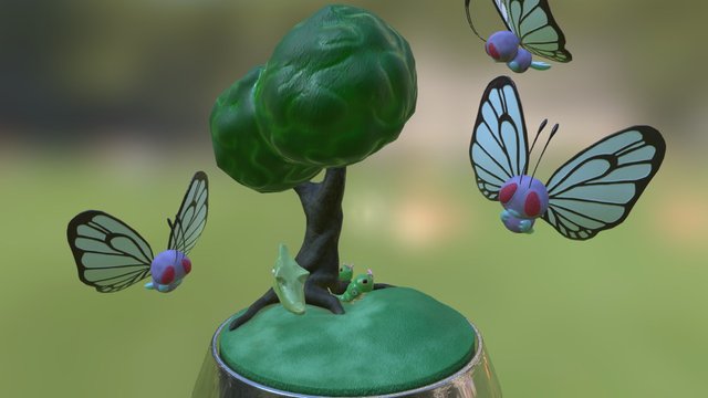 Pokemon gather in the wild. 3D Model