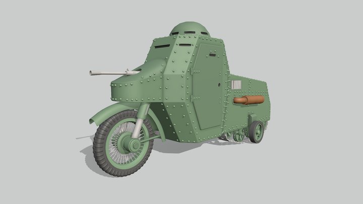 Armored Bike Draft 3D Model