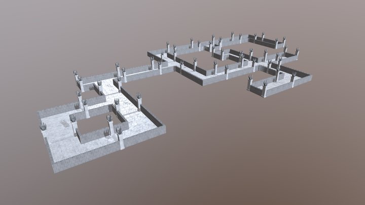 First Level Modular Dungeon 3D Model