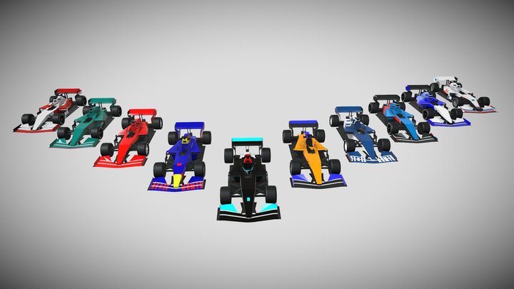 2021 Season F1 Low Poly Models 3D Model