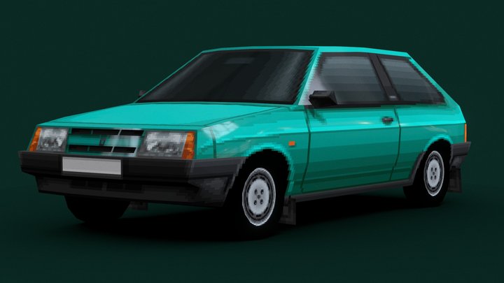 VAZ-2108 Samara (PS1 Low-poly) 3D Model